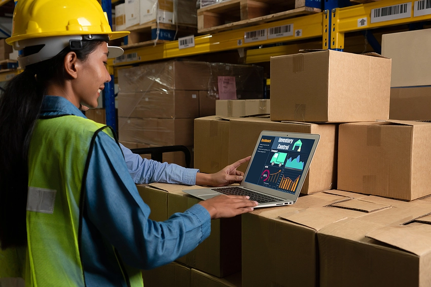 Warehouse Management Software Application In Computer For Real T